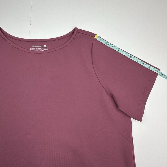 Betabrand Women’s NWT Mauve Purple Boat Neck Short Sleeve Boxy Hi-Low Top XL/C47 - Picture 10 of 11